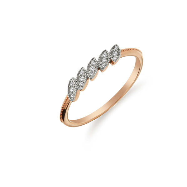 0.08 CT Pırlanta Yaprak Yüzük