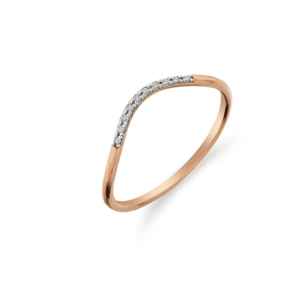 0.05 CT Pırlanta Kıvrımlı Yüzük