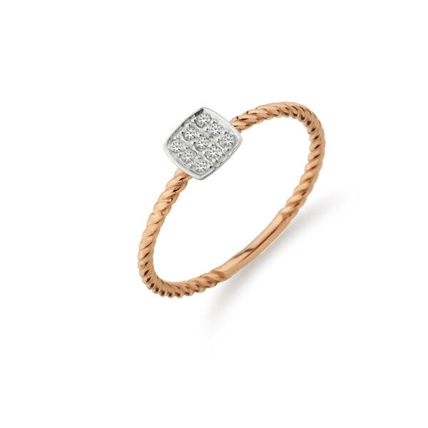0.10 CT Pırlanta Kare Yüzük