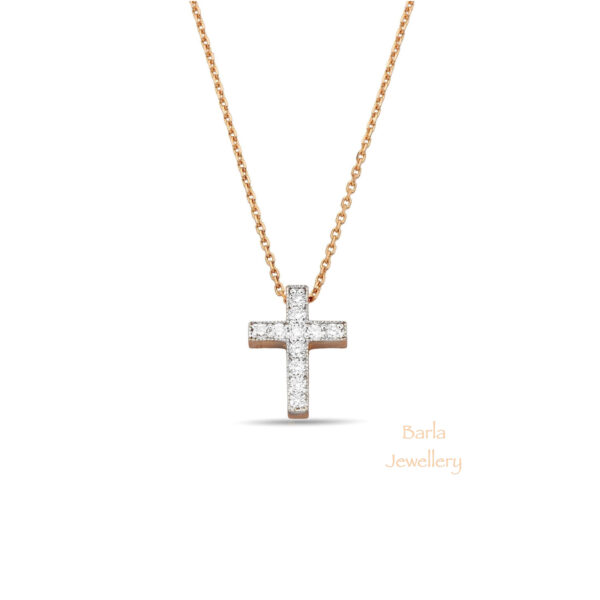 0.14 CT Pırlanta Haç Kolye