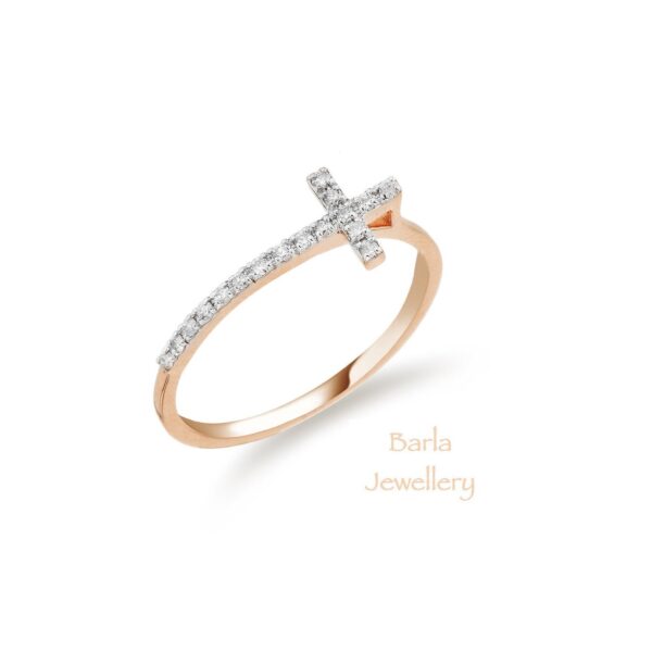 0.11 CT Pırlanta Yan Haç Yüzük