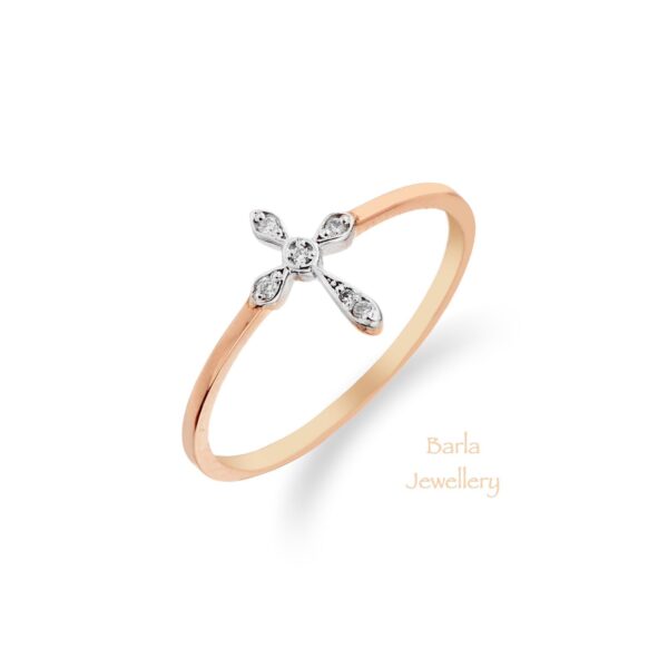 0.04 CT Pırlanta Dikey Haç Yüzük